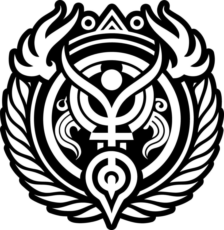 A solid style icon of mercury symbol tattoo vector