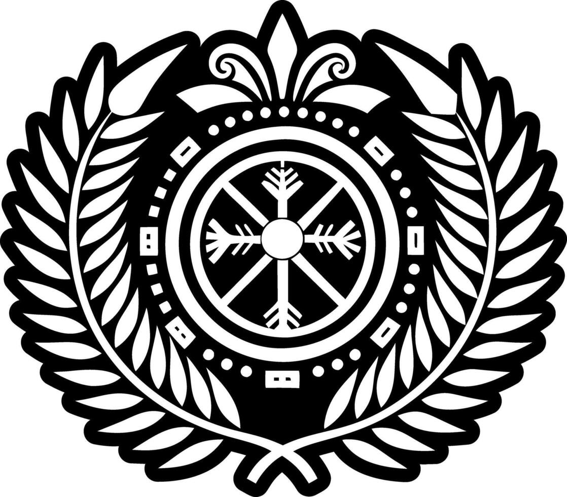 A solid style icon of roman wreath symbol vector