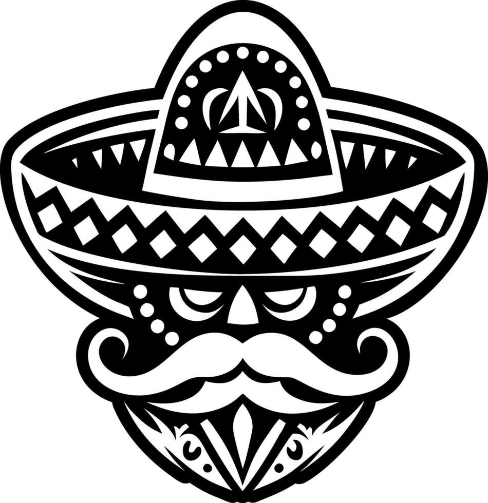 A filled style icon of sombrero tattoo vector