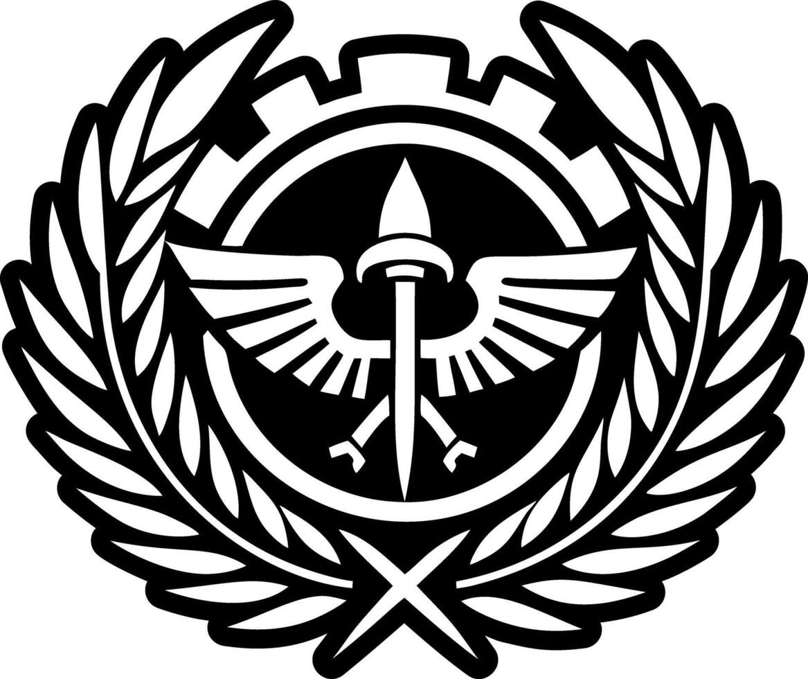 A filled style icon of military wreath tattoo vector
