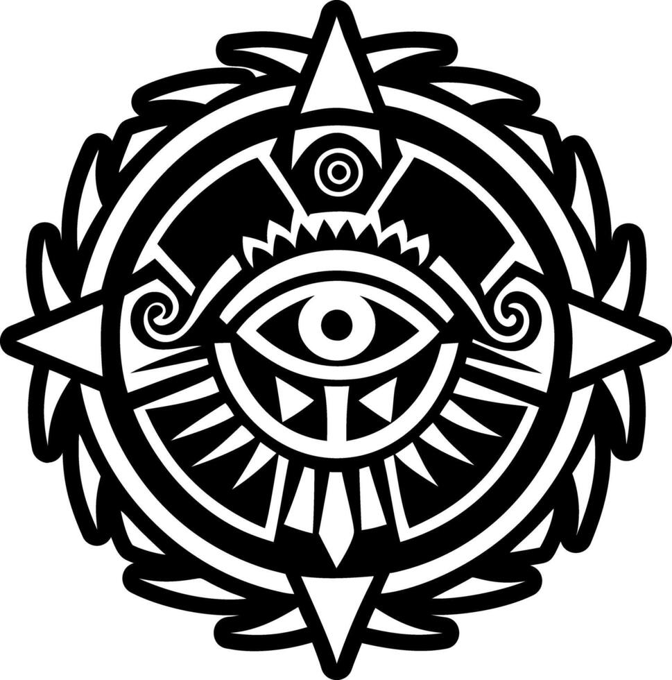 A filled style icon of evil eye tattoo vector
