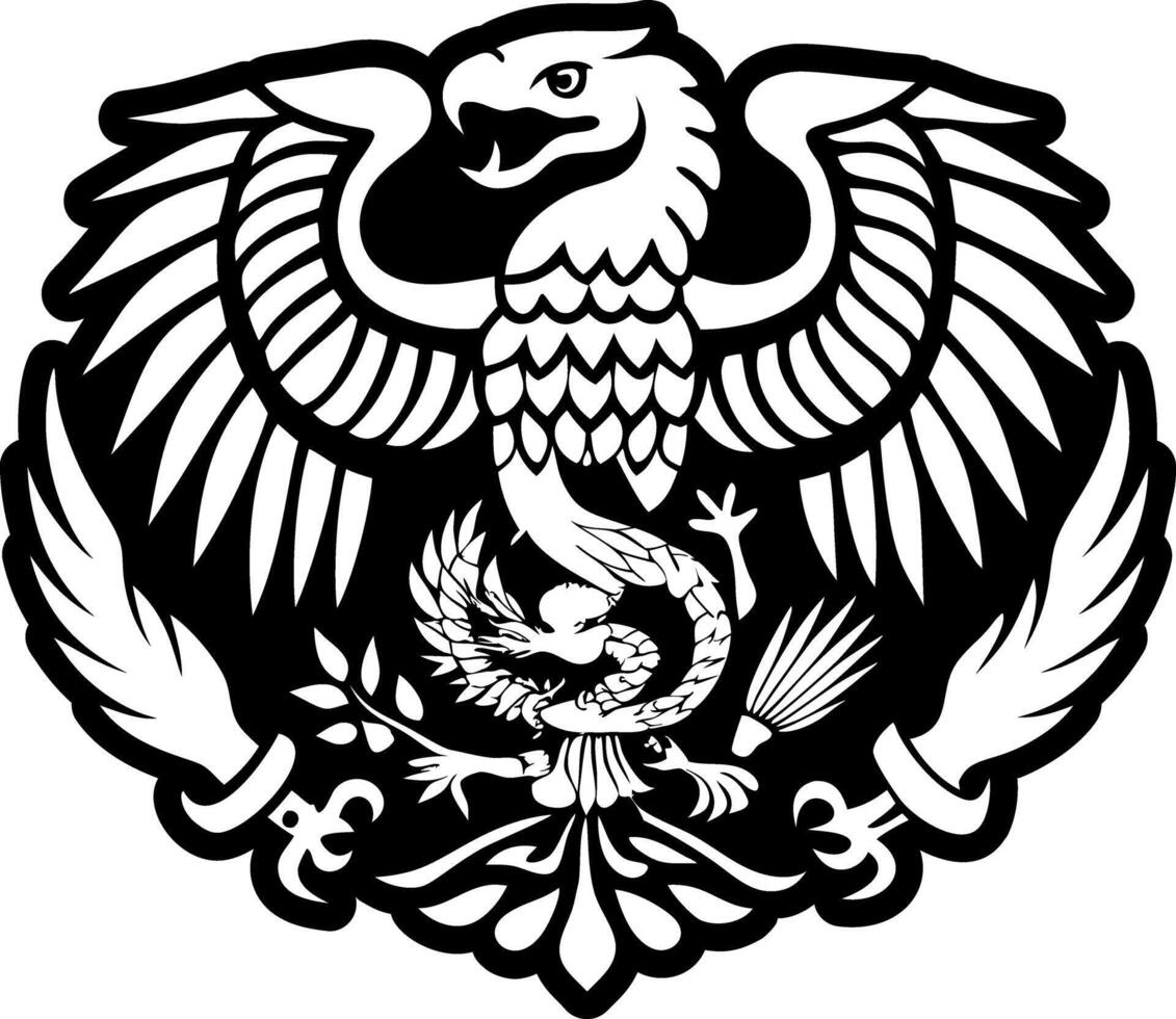 A solid style icon of eagle symbol vector