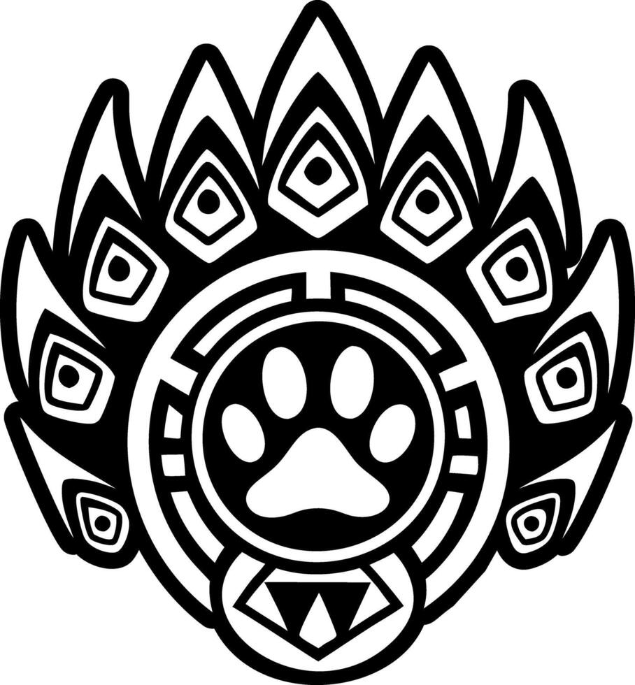 A filled style icon of bear paw symbol vector
