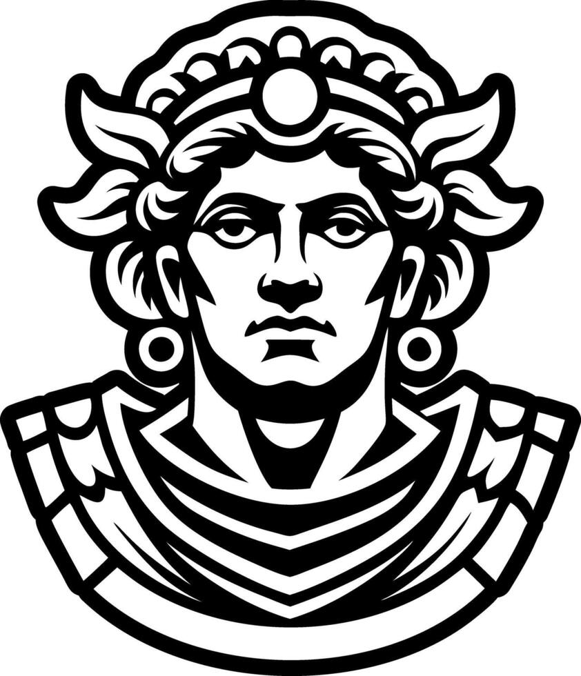 A solid style icon of roman statue tattoo vector