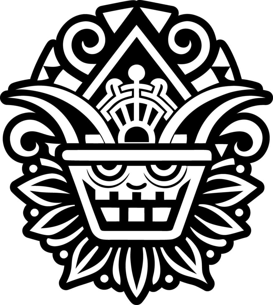 A filled icon of inca symbol tattoo vector