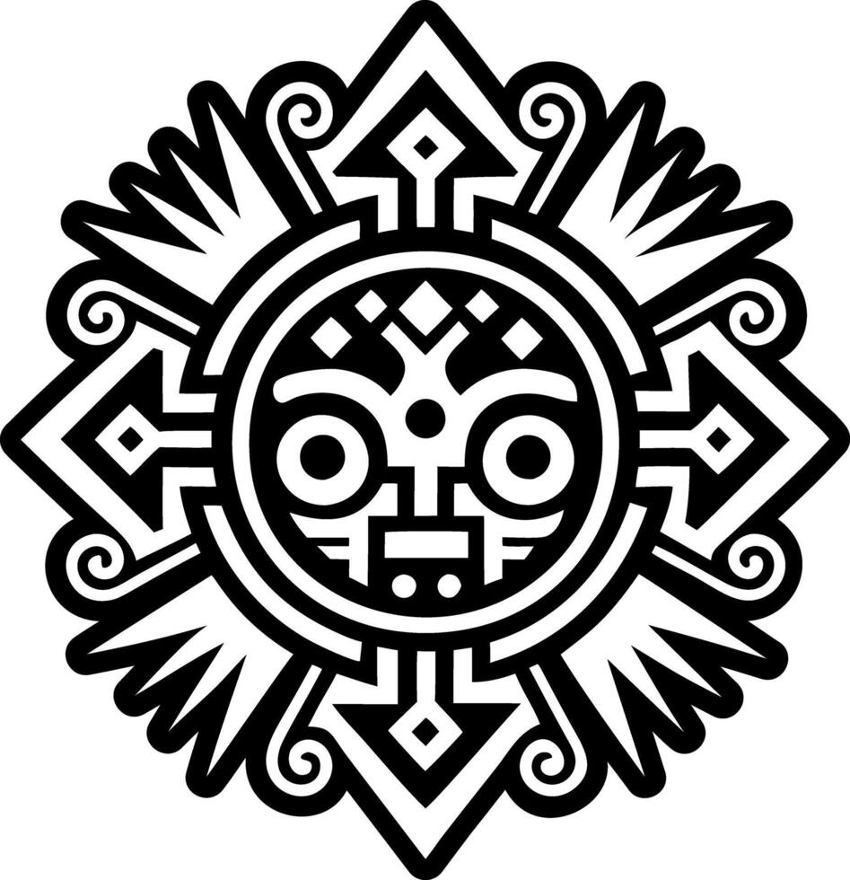 A solid style icon of geoglyphs tattoo vector
