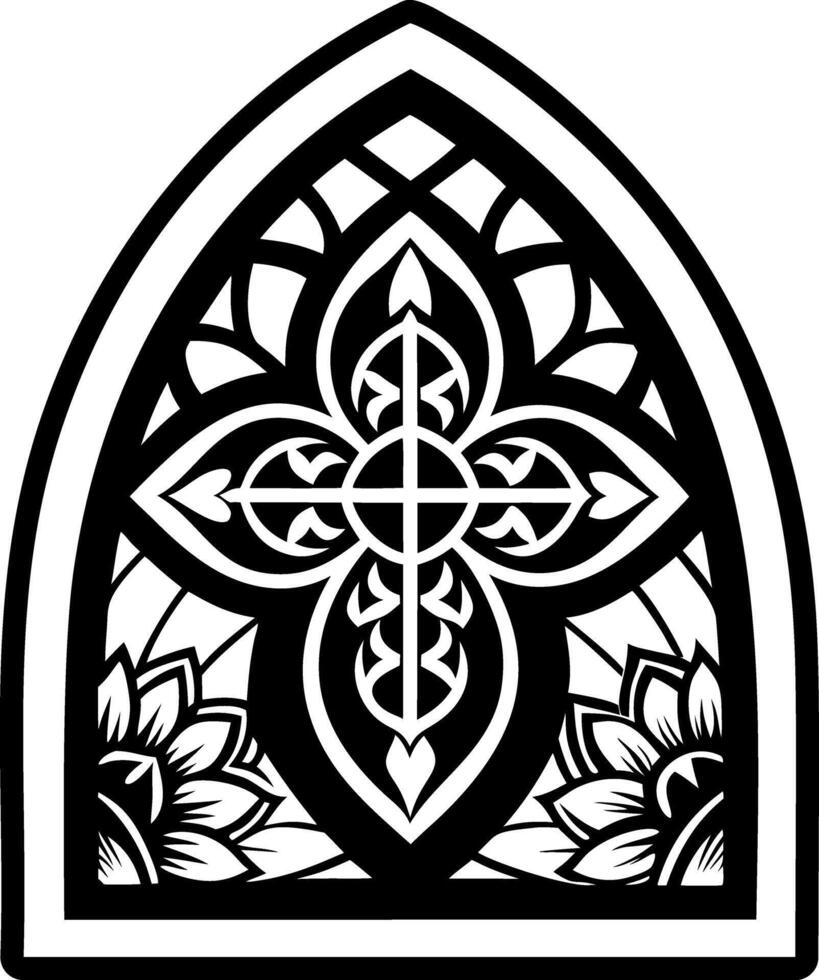 A glyph style icon of stained glass tattoo vector