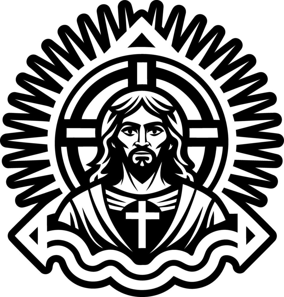 A solid style icon of jesus symbol vector