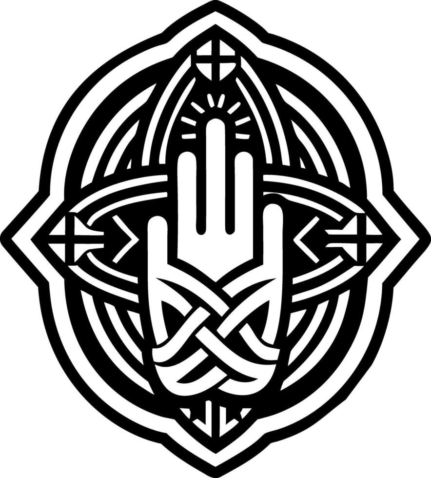 A solid style icon of blessing symbol vector