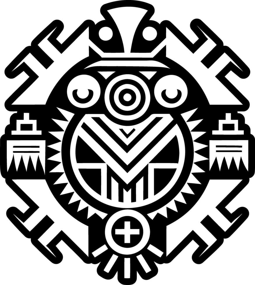 The aztec symbol is shown in black and white vector