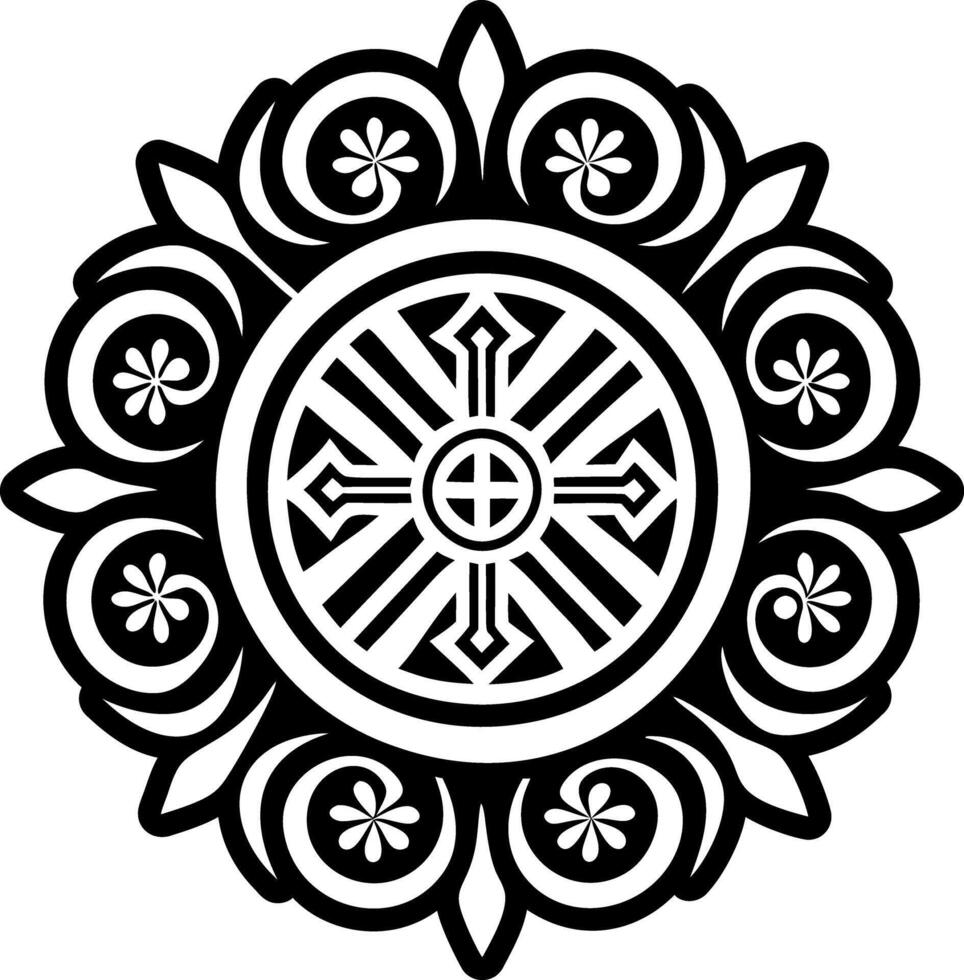 A solid style icon of ancient symbol tattoo vector