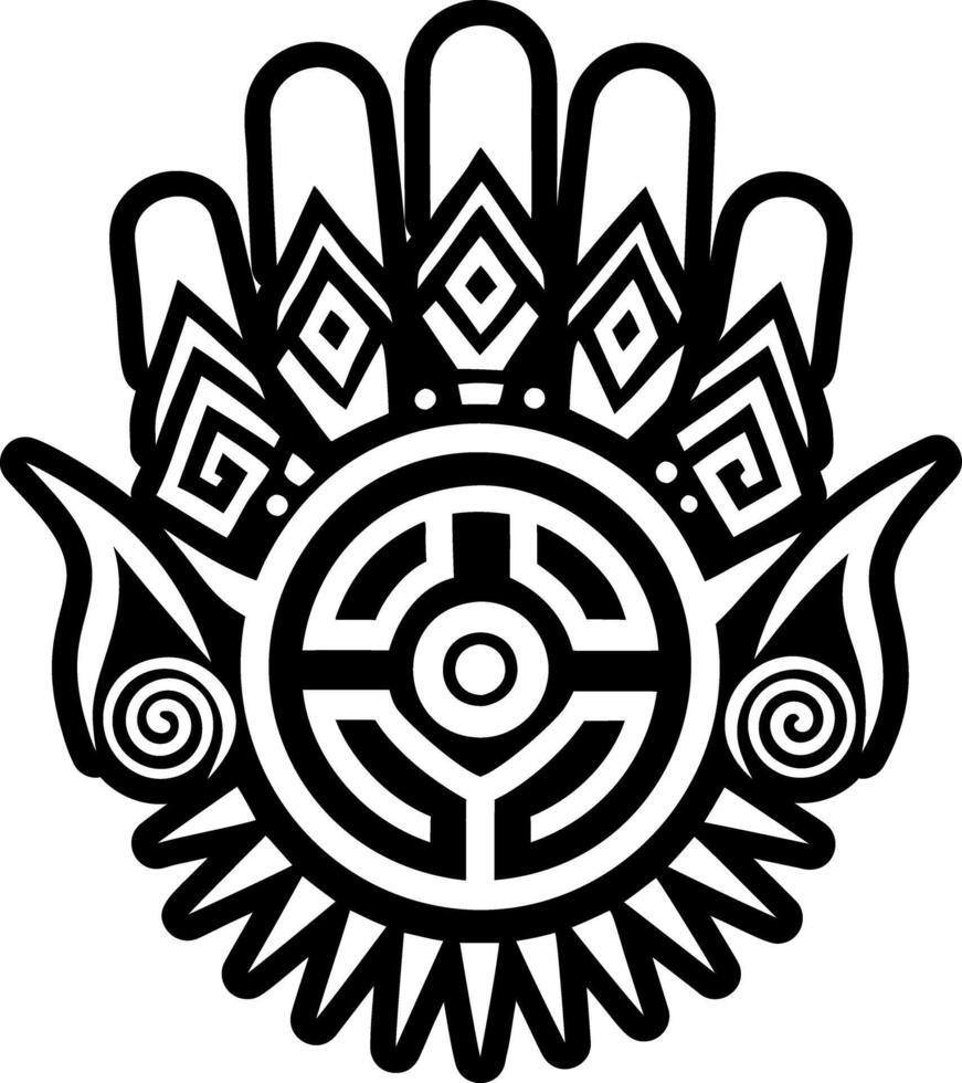 A hand with an ornate design on it vector