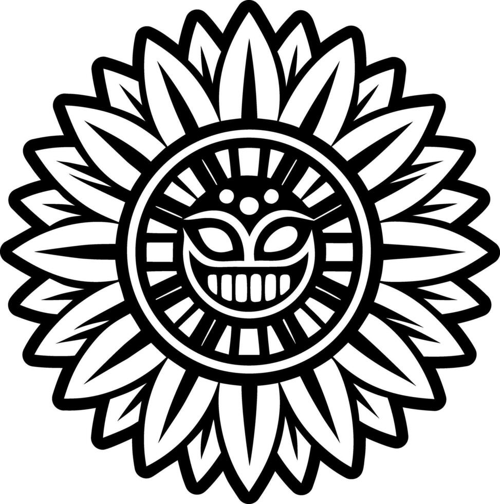 A glyph style icon of hopi sunflower symbol vector