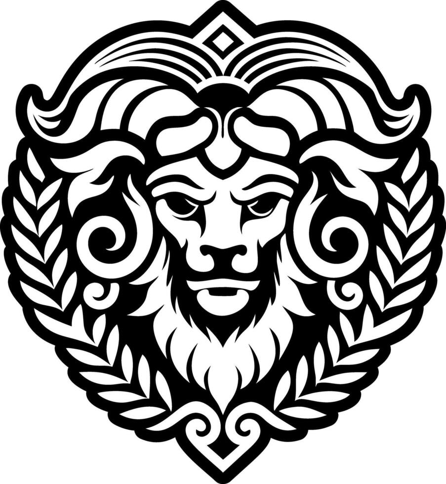 A solid style icon of golden fleece symbol vector