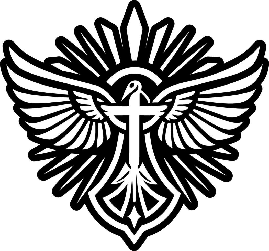 A solid style icon of sacred spirit tattoo vector