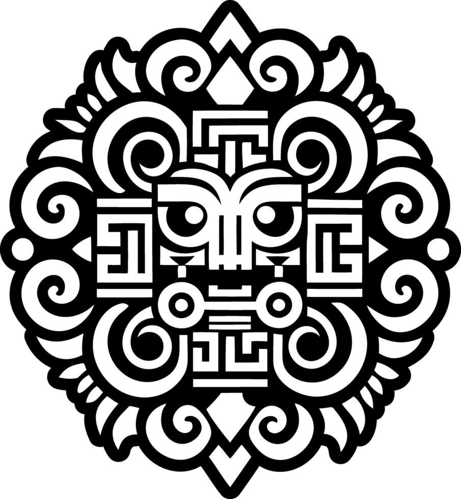A solid style icon of peruvian tattoo vector