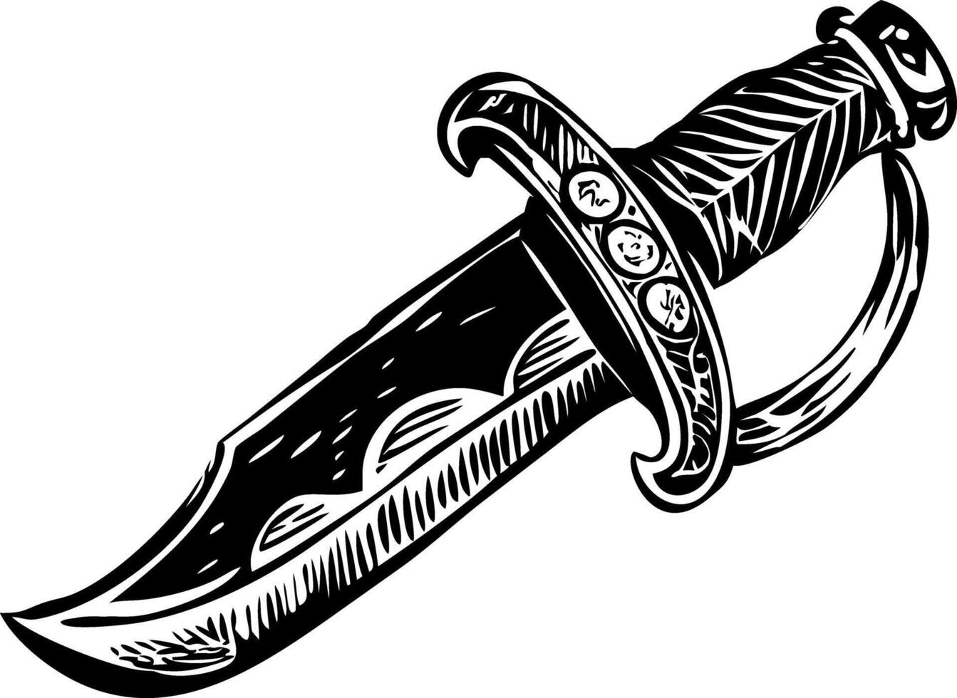 A vintage style illustration of cutlass weapon vector