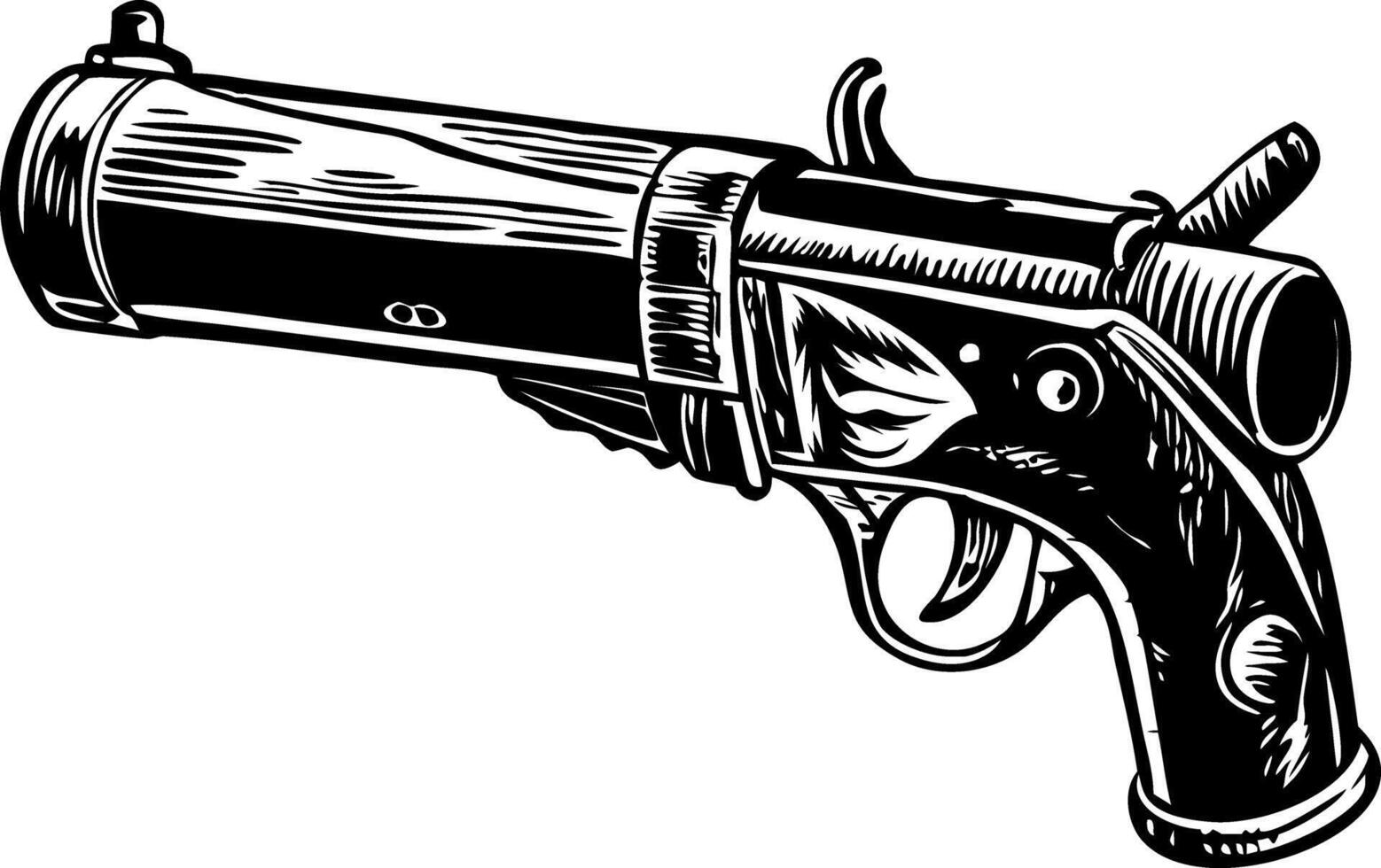 A vintage style illustration of a pirate gun vector