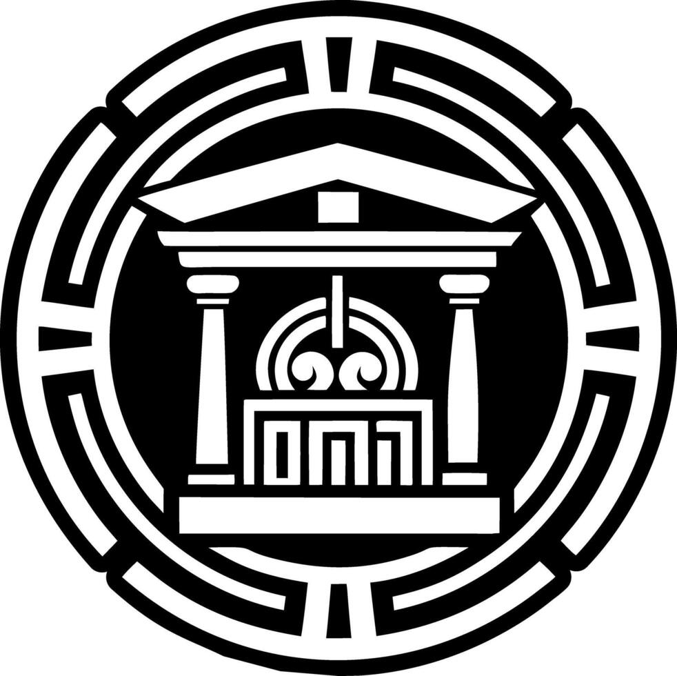 A filled style icon of roman building symbol vector