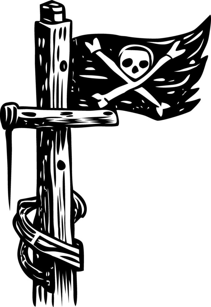A vintage style illustration of a ship pole vector