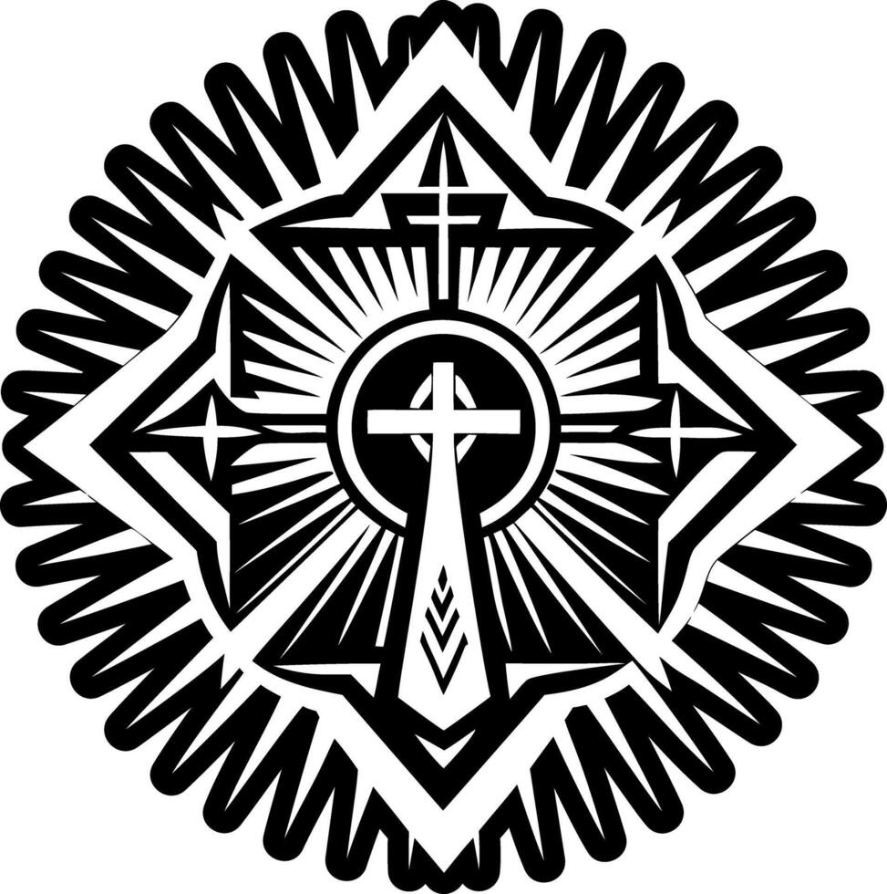 A filled style icon of holy rays tattoo vector