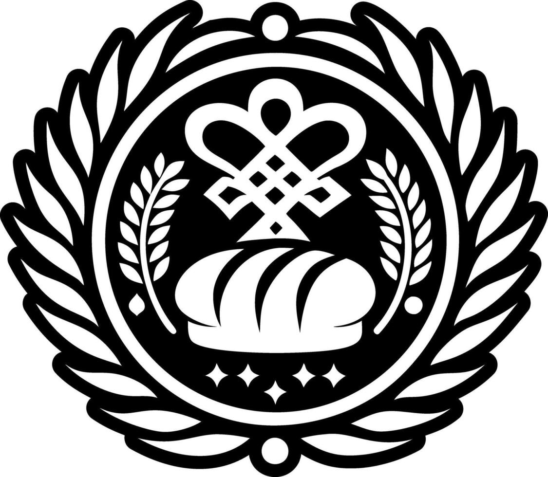 A filled style icon of roman bread symbol vector