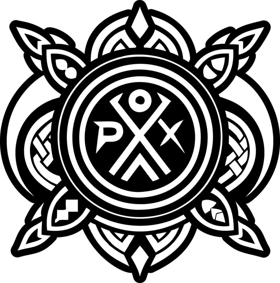 A solid style icon of ancient greek symbol vector