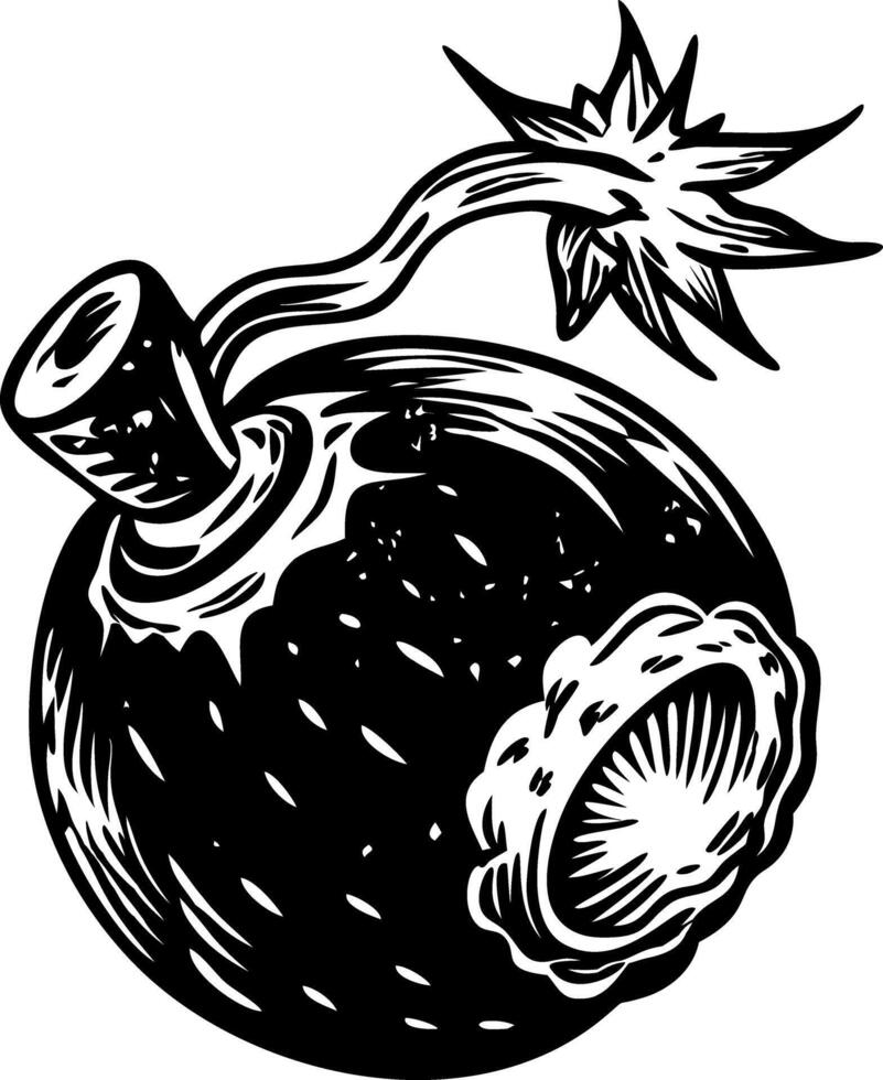 A glyph style illustration of a cannon ball vector