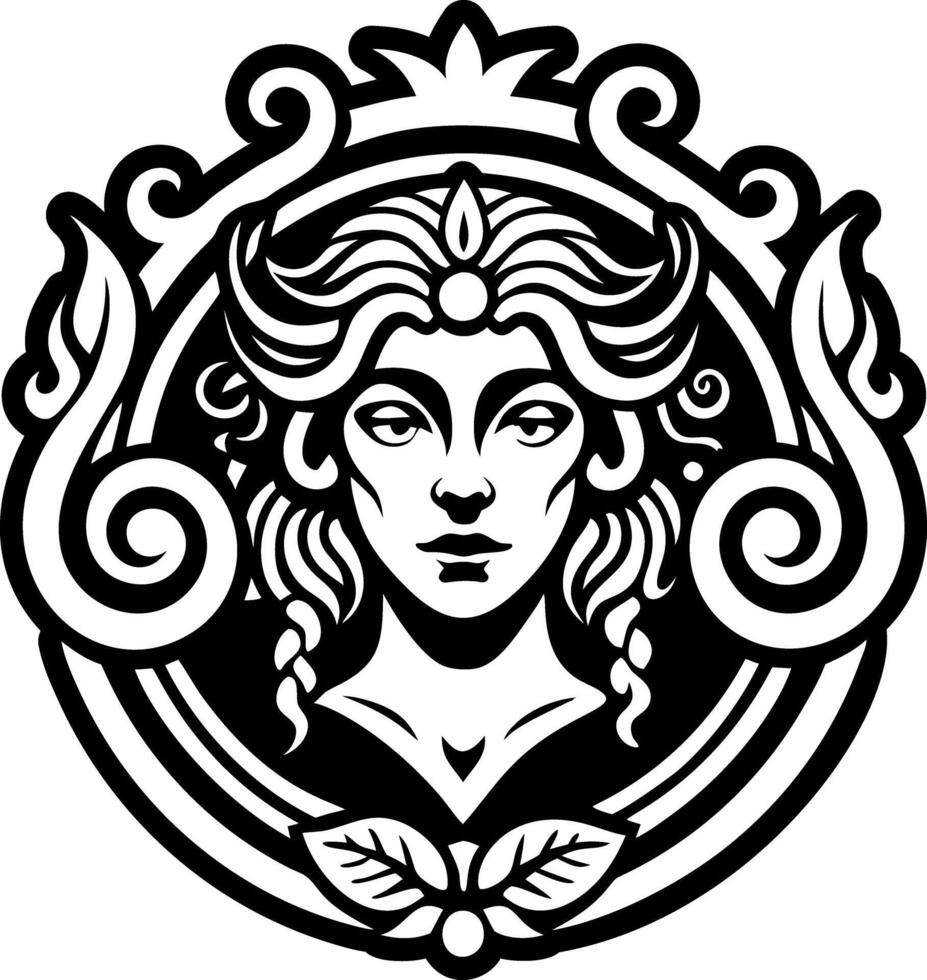 A filled style icon of proserpina goddess symbol vector