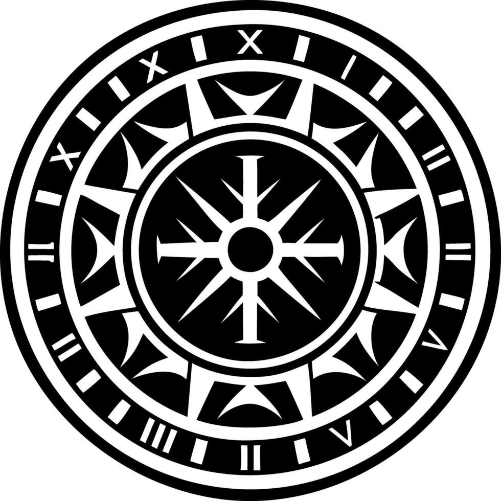A glyph style icon of roman calendar symbol vector