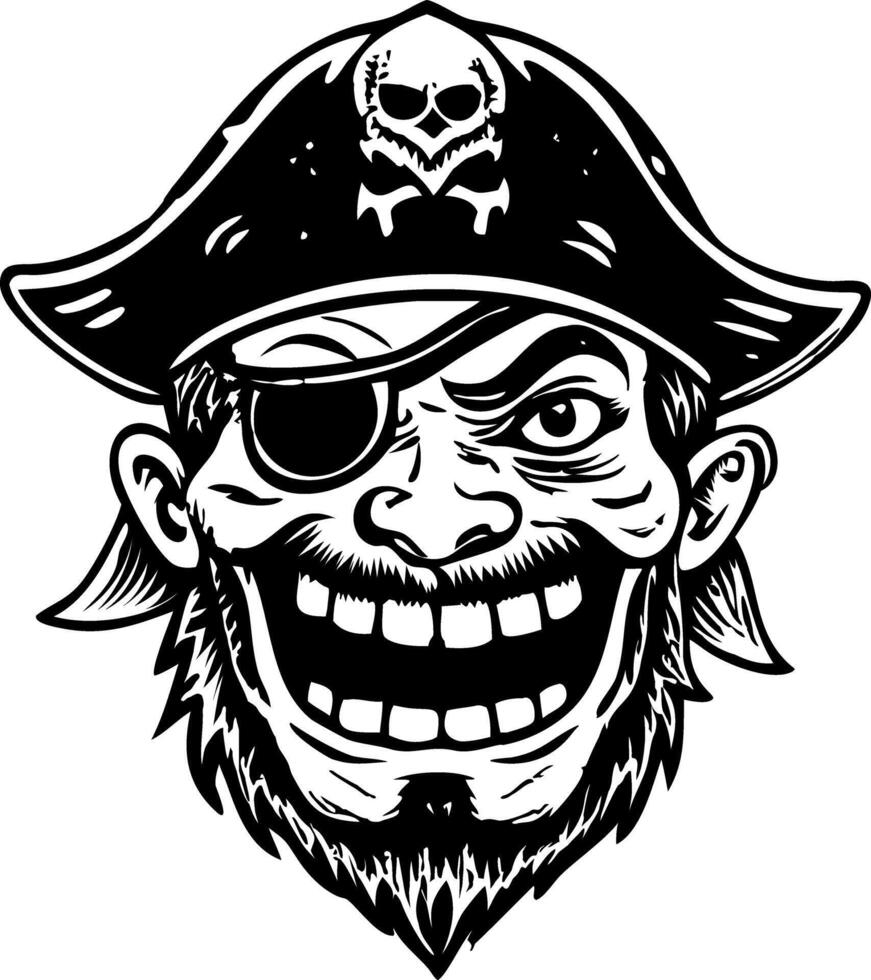 A vintage style illustration showing pirate smile vector