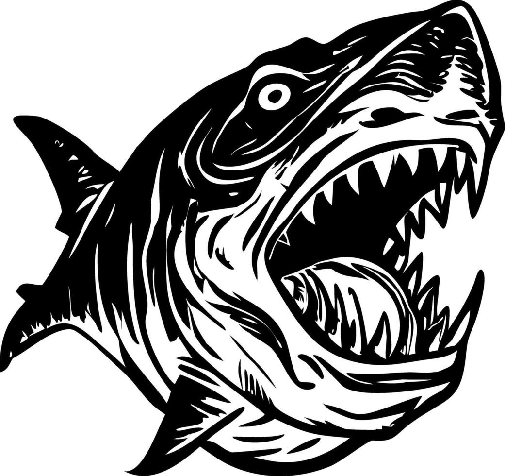 A sketchy style illustration of a shark fish vector