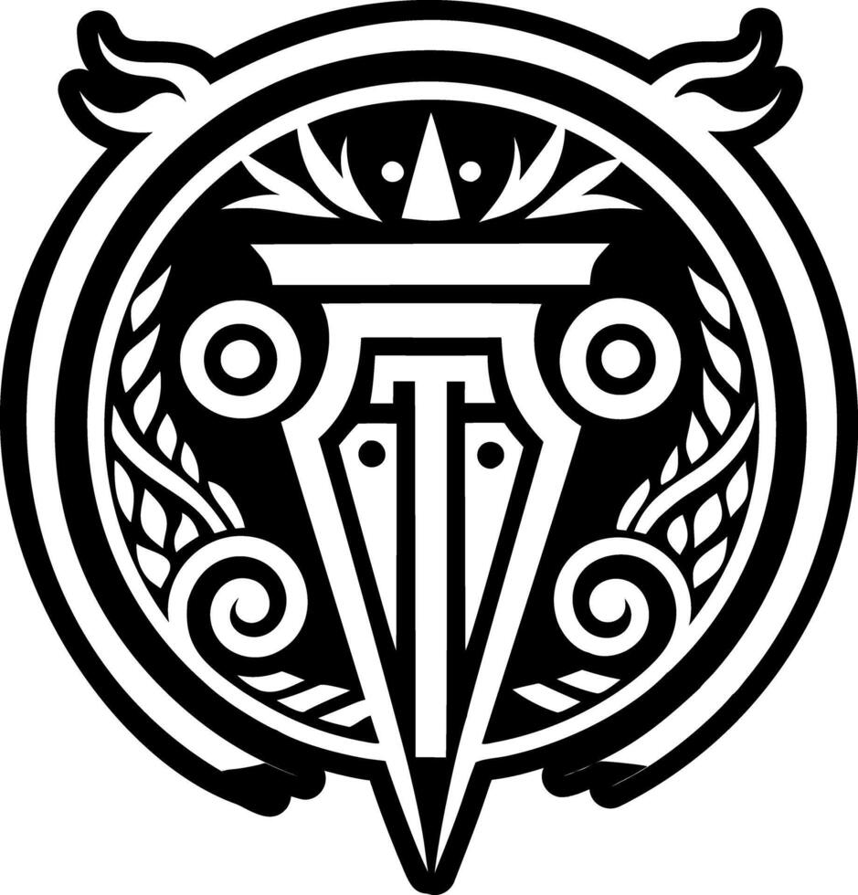 A filled style icon of pilum tattoo vector