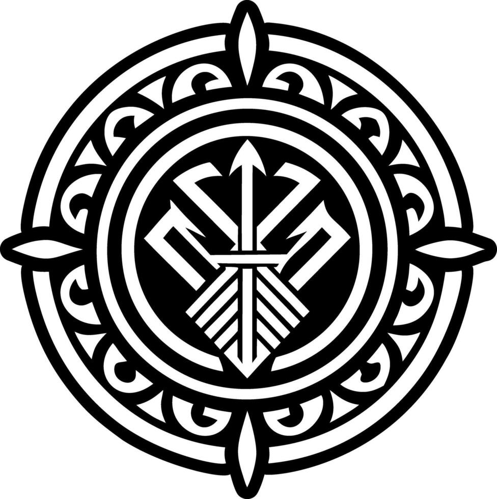 The symbol for the viking warrior is shown in this design vector