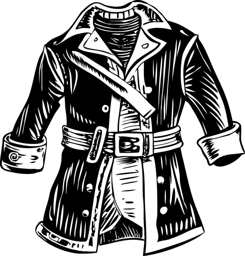A glyph style illustration of pirate attire vector