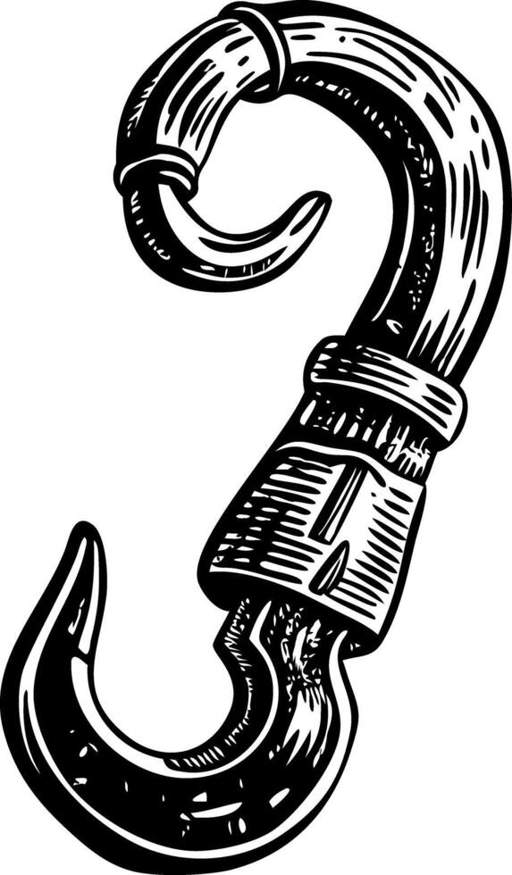 Pirate hook illustration in vintage style vector