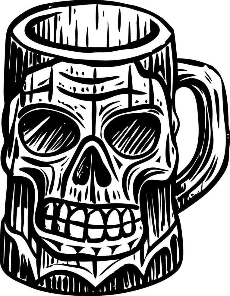 Vintage style illustration of a skull mug vector
