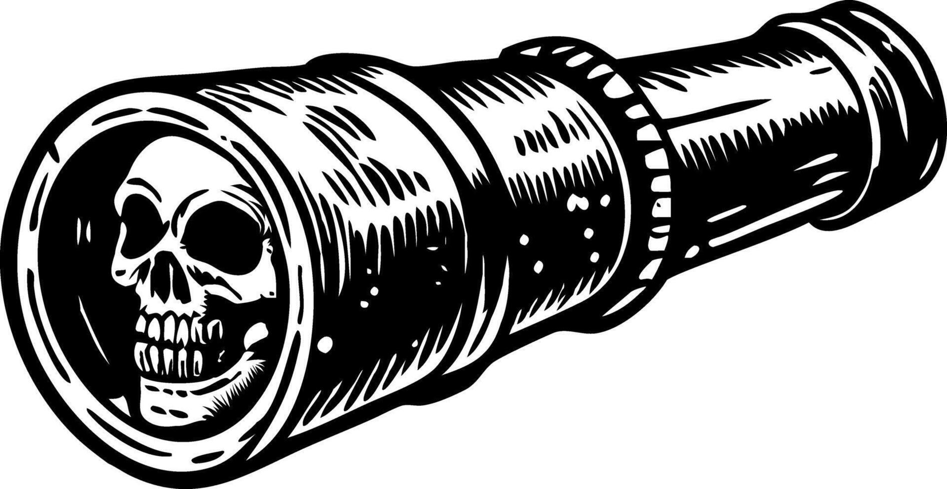 A vintage style illustration of pirate spyglass vector