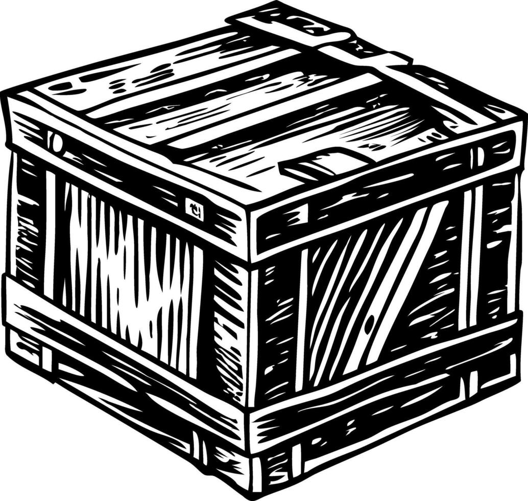 A vintage style illustration a wooden box vector