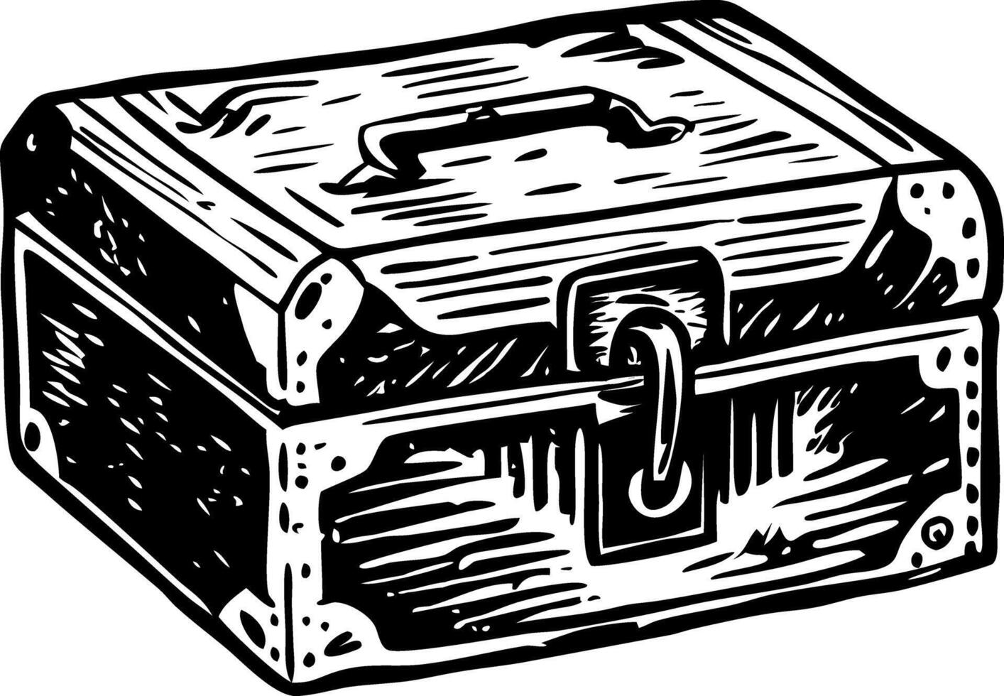 A vintage box illustration in glyph style vector