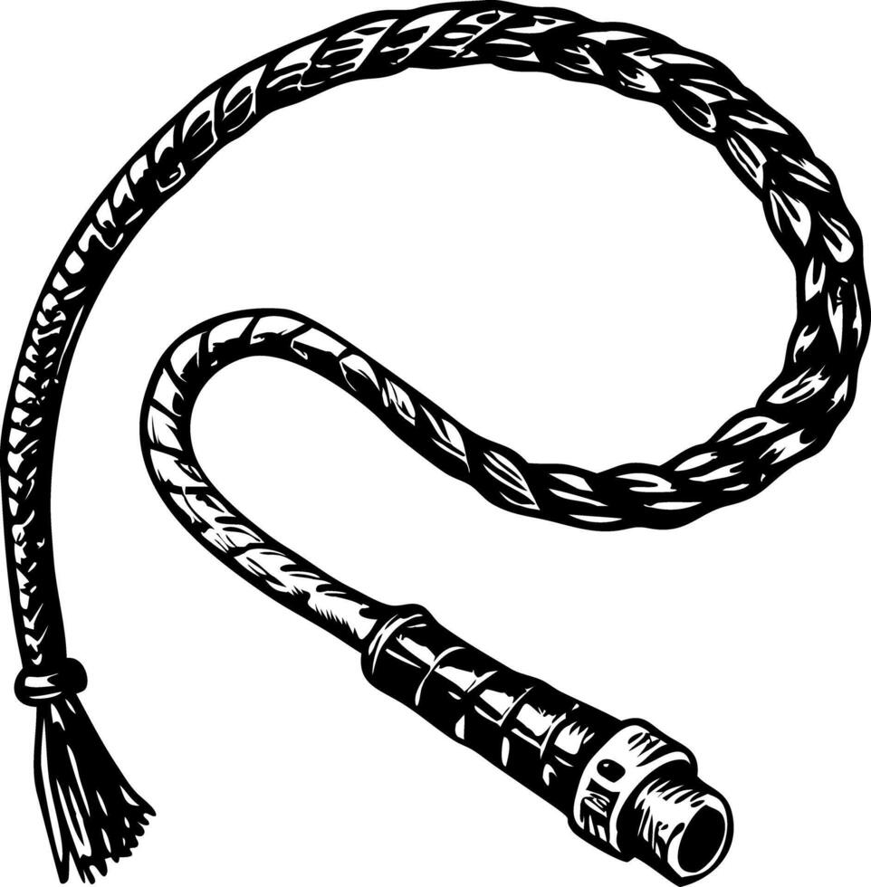 A vintage style illustration of pirate whip vector