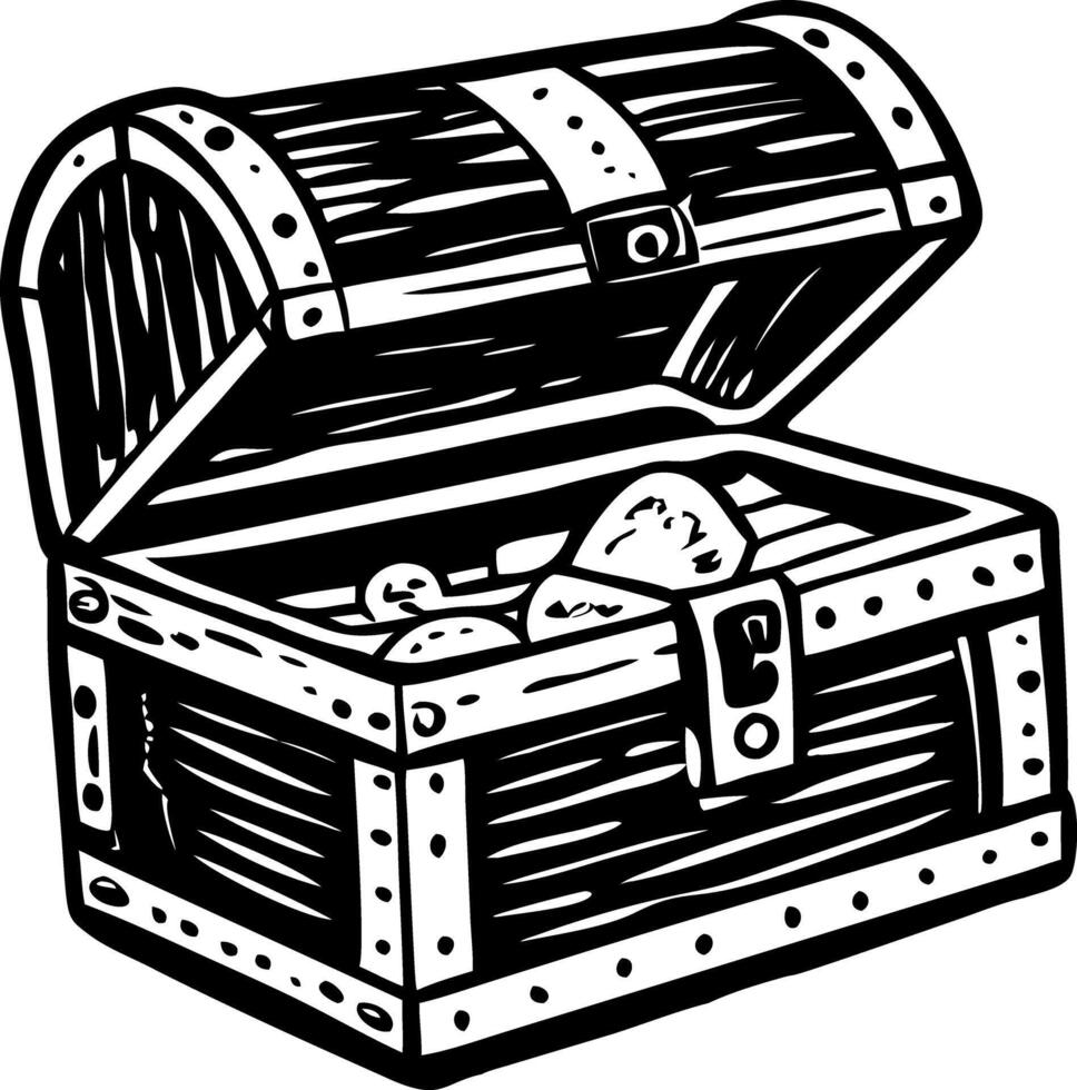 A vintage style illustration of a treasure chest vector