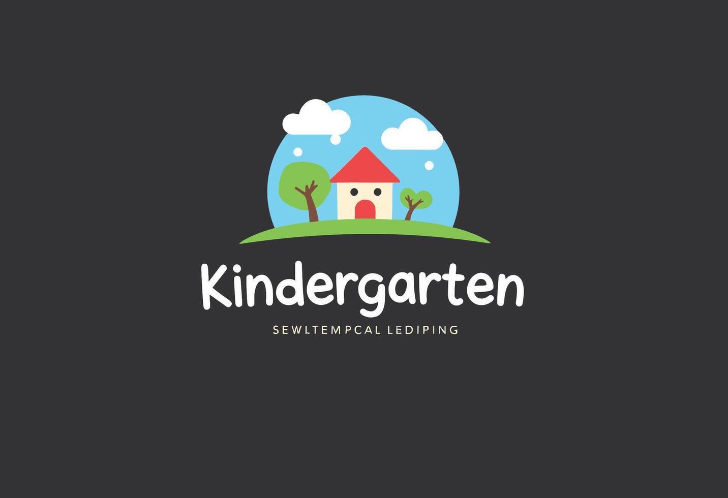 Kindergarten logo design illustration template vector