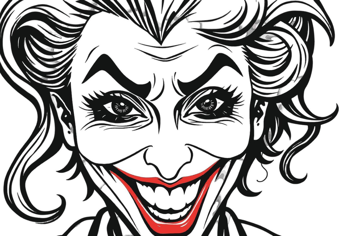 The joker is smiling in this cartoon style drawing vector