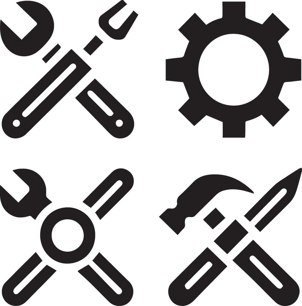 Tools icons set vector