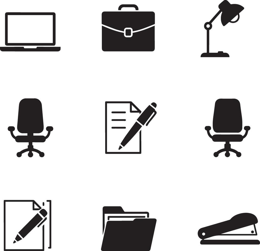Office icons set illustration vector