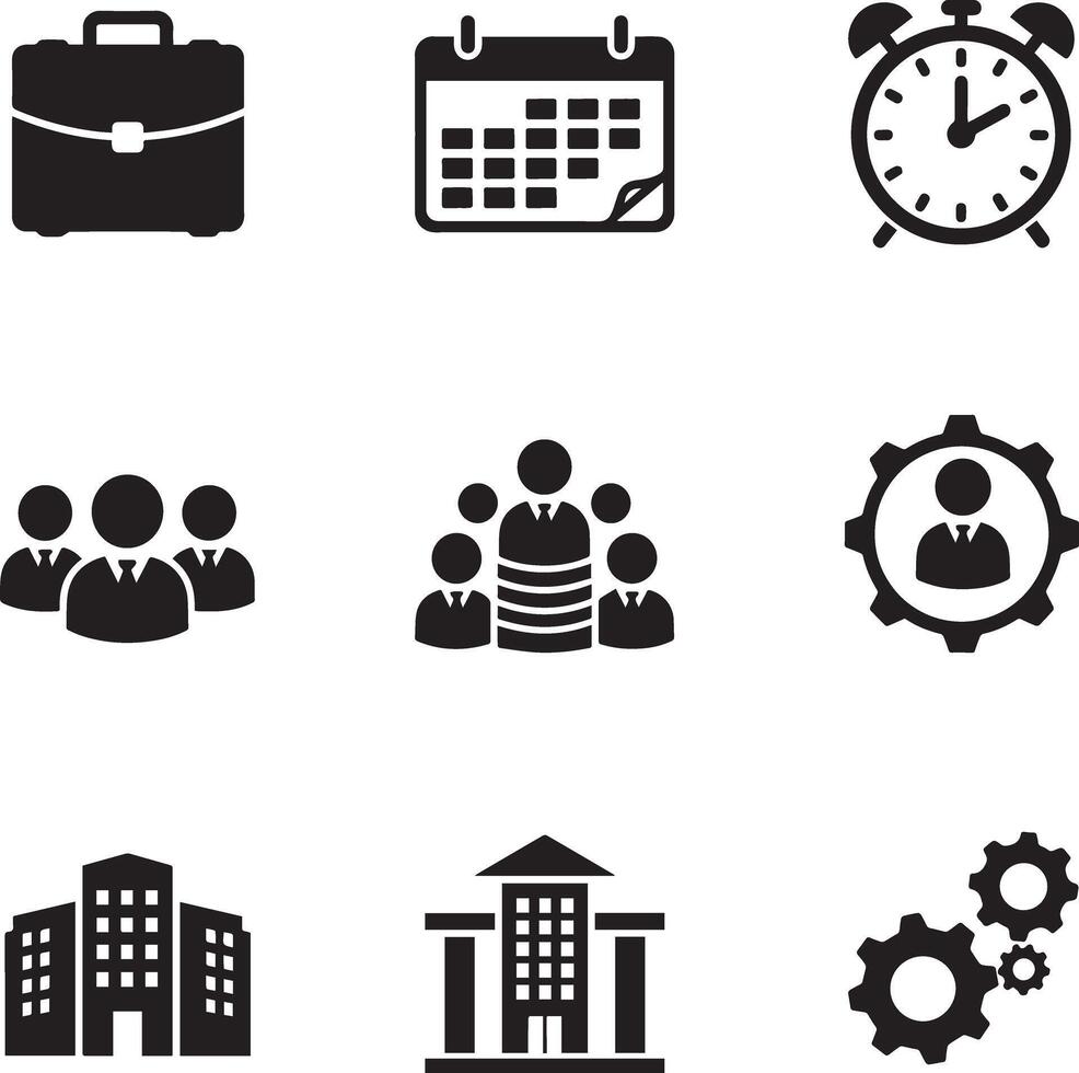 Business icons set on white background vector