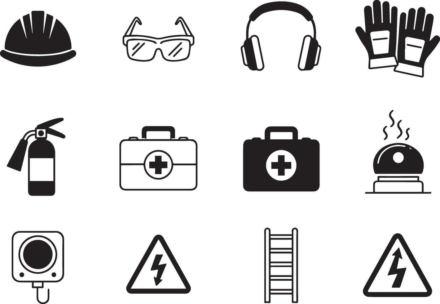 Safety and health icons set illustration vector