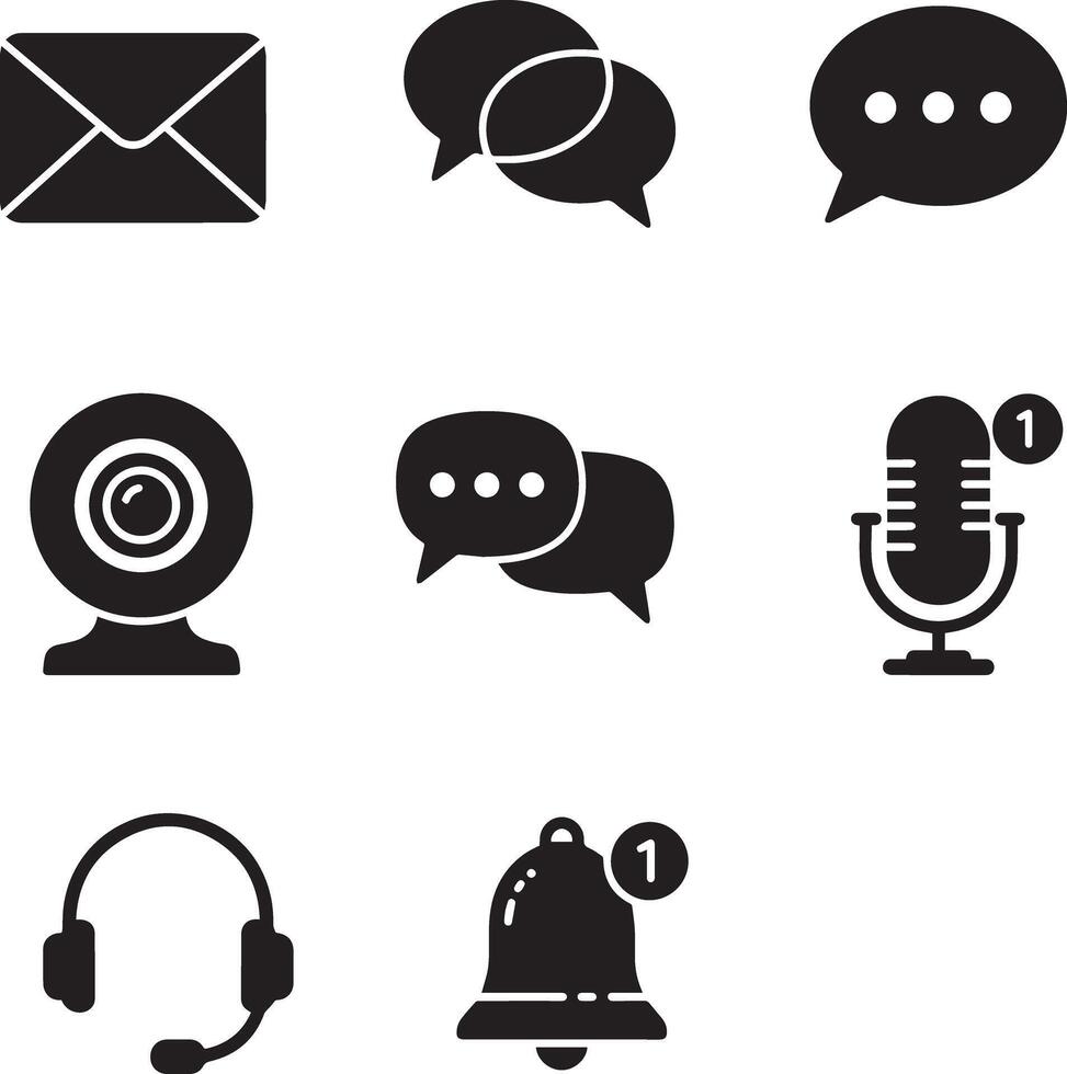 Communication icons set vector