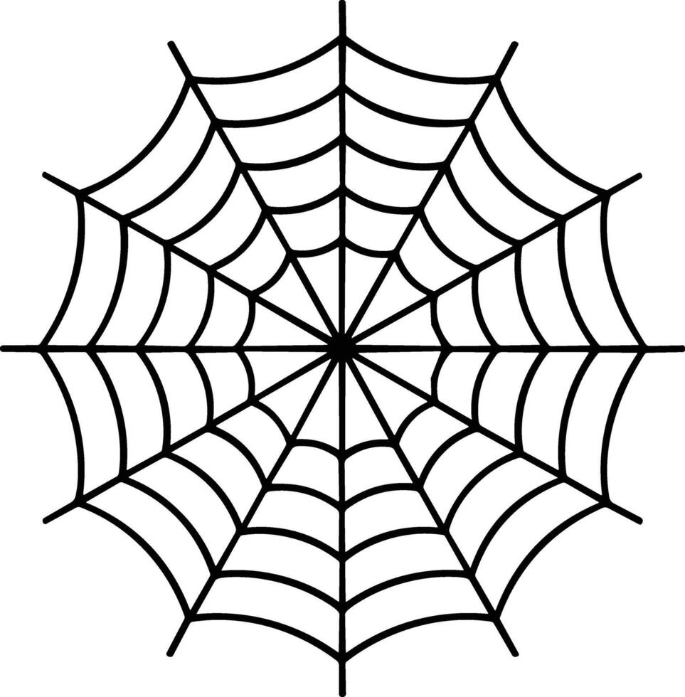 Geometric Spider Web Line Art - Halloween Outline Illustration vector